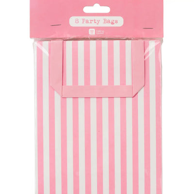 Stripy Pink Party Bags - 8 Pack - Lemon And Lavender Toronto