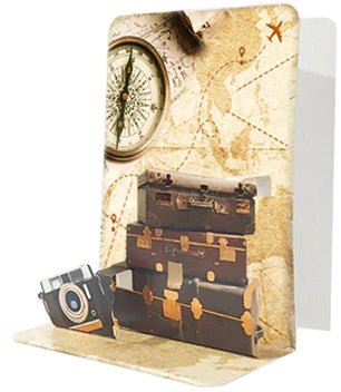Suitcases Pop-up Small 3D Card - Lemon And Lavender Toronto