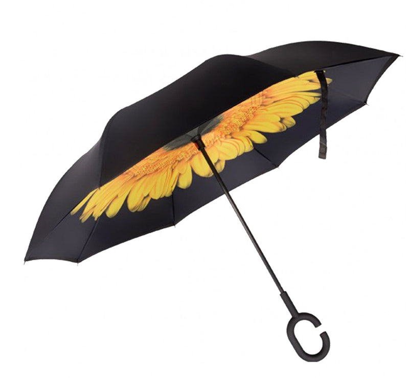 Sunflower Double Layer Inverted Umbrella Shaped Handle - Lemon And Lavender Toronto