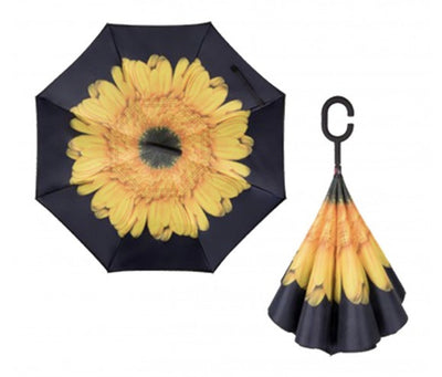 Sunflower Double Layer Inverted Umbrellas W/ C-Shaped Handle - Lemon And Lavender Toronto