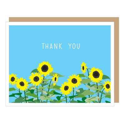 Sunflower Field Thank You Note Card - Lemon And Lavender Toronto