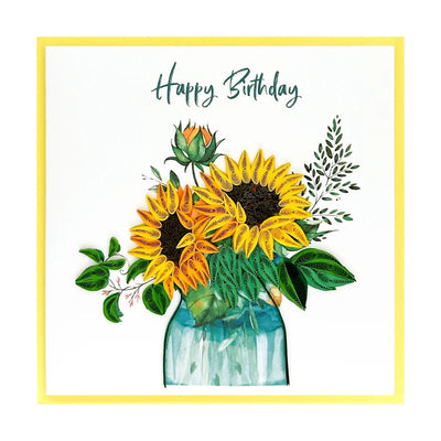 Sunflower Jar Quilling Card - Lemon And Lavender Toronto