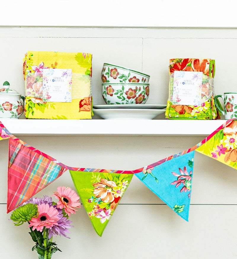 Sunshine Patchwork Pennant Bunting - Lemon And Lavender Toronto