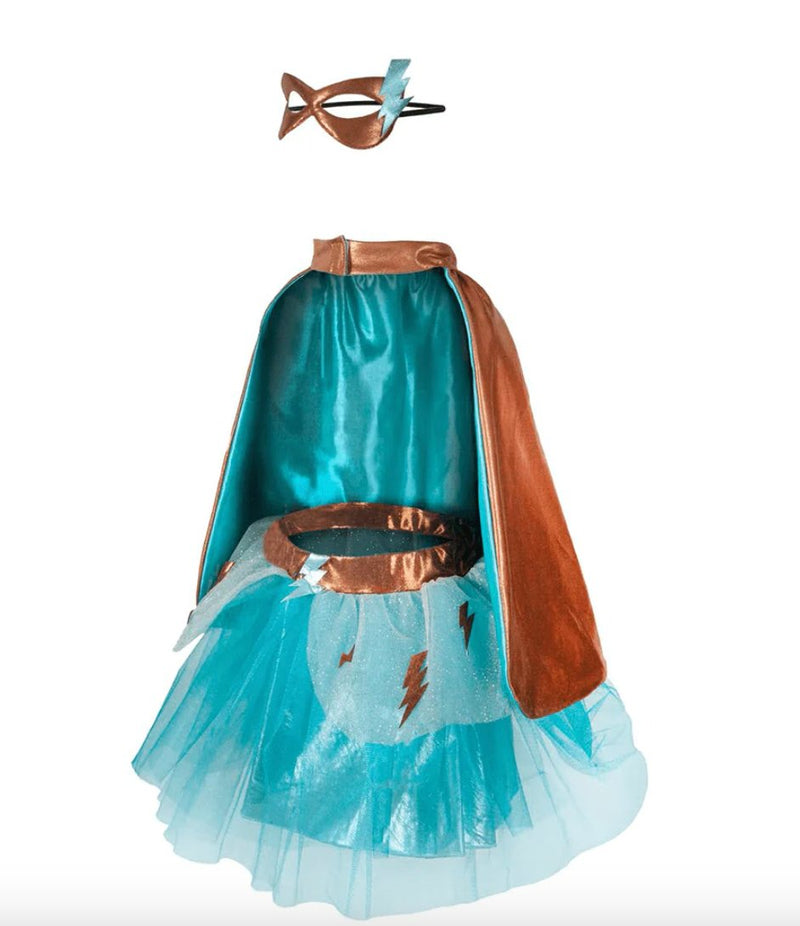 Super-Duper Tutu Skirt, Cape & Mask Set – Teal & Copper - Lemon And Lavender Toronto