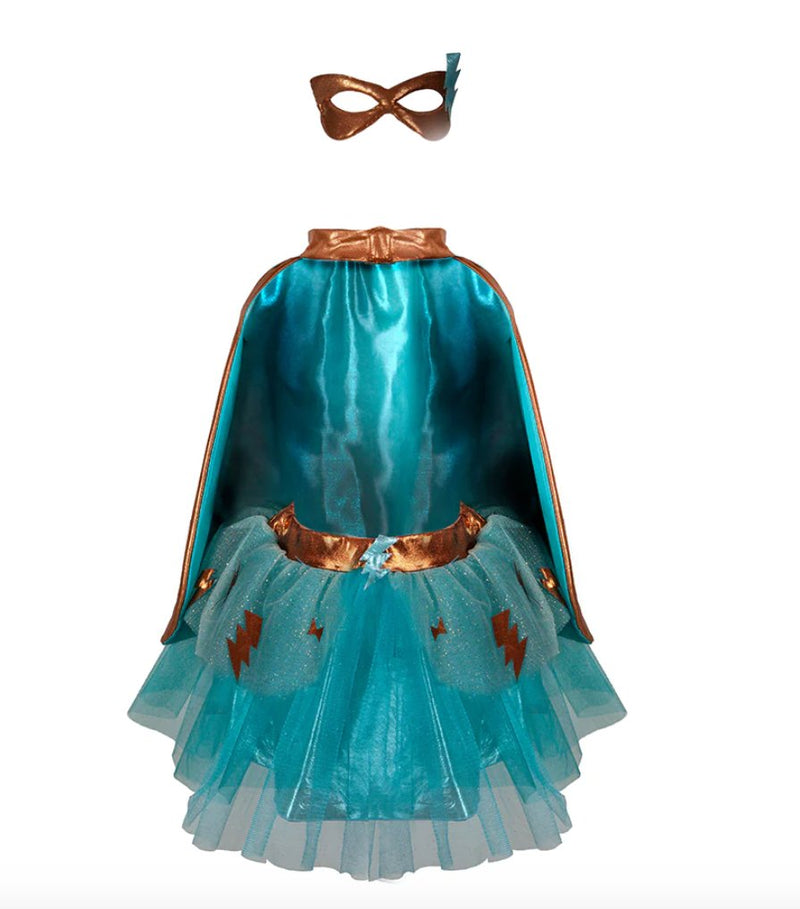 Super-Duper Tutu Skirt, Cape & Mask Set – Teal & Copper - Lemon And Lavender Toronto