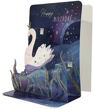Swan Birthday Pop-up Small 3D Card - Lemon And Lavender Toronto