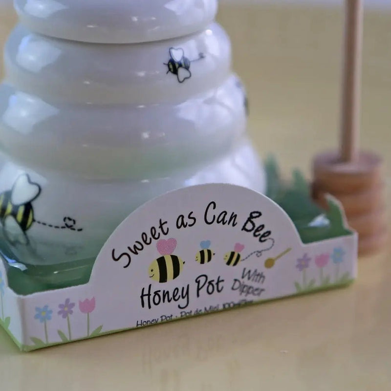 "Sweet as can Bee" Germanic Honey Pot with Wooden Dipper - Lemon And Lavender Toronto