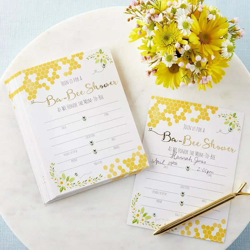 Sweet as can Bee Invitations & Thank you Card Bundle (25 Pack) - Lemon And Lavender Toronto