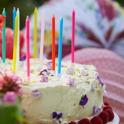 Tall Rainbow Birthday Candles - 16 Pack - Lemon And Lavender Toronto