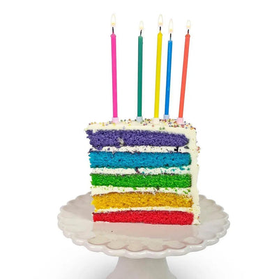 Tall Rainbow Birthday Candles - 16 Pack - Lemon And Lavender Toronto