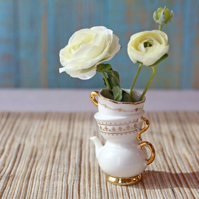 Tea Time Whimsy Ceramic Bud Vase - Lemon And Lavender Toronto