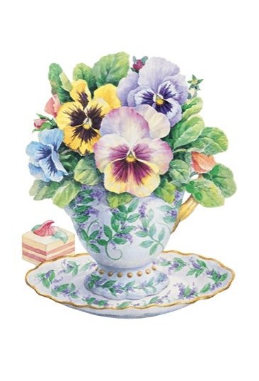 Teacup with Flowers- Card - Lemon And Lavender Toronto