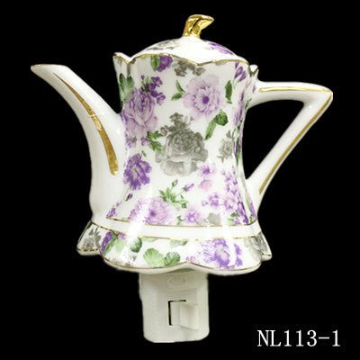 Teapot with Purple Flowers Nightlight - Lemon And Lavender Toronto