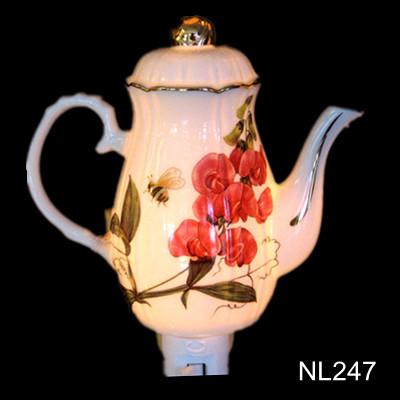 Teapot with Red Flowers and Bee Nightlight - Lemon And Lavender Toronto