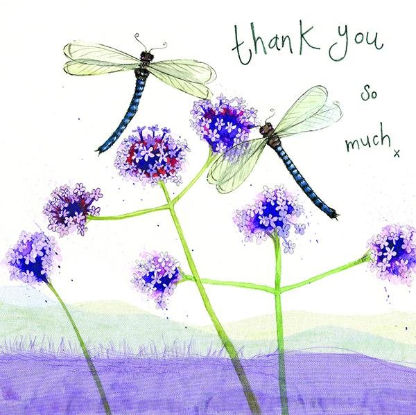Thank you Dragonflies - Large Card - Lemon And Lavender Toronto