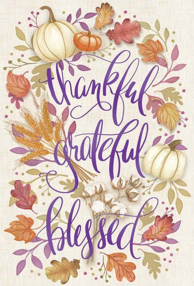 Thankful, Grateful, Blessed Thanksgiving Card - Lemon And Lavender Toronto