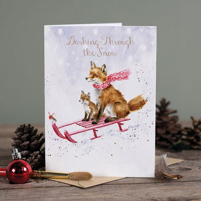 THE SLEIGH RIDE' FOX CHRISTMAS CARD - Lemon And Lavender Toronto