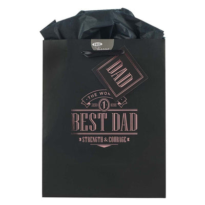 The World's Best Dad Black Medium Gift Bag - Lemon And Lavender Toronto