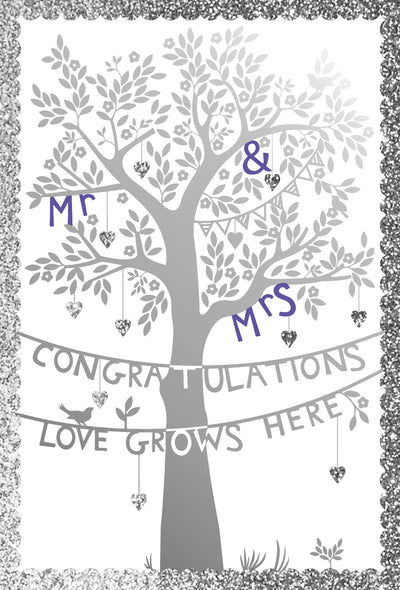 Tree And Banners Silhouette Wedding Cards - Lemon And Lavender Toronto