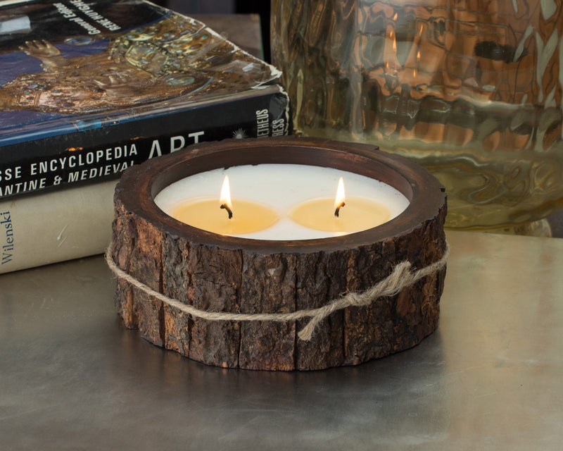 TREE BARK CANDLE, MEDIUM CAMPFIRE - Lemon And Lavender Toronto