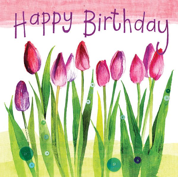 Tulips Birthday Card - Lemon And Lavender Toronto