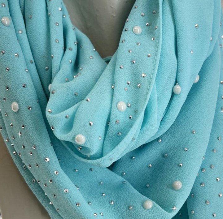 Turquoise Pearl Scarf - Jacqueline Kent - Lemon And Lavender Toronto