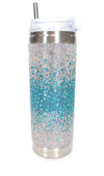 Turquoise Wave Ombre Bling Tumbler - Lemon And Lavender Toronto