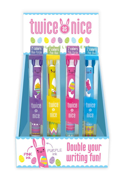 Twice As Nice - Easter 2 Color Click Pen - Lemon And Lavender Toronto