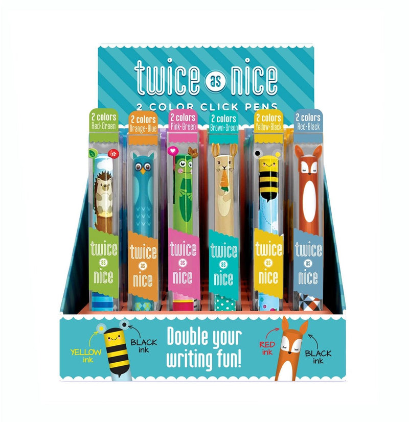 Twice As Nice - Woodland 2 Color Click Pen - Lemon And Lavender Toronto