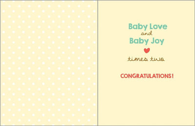 Twins New Baby Greeting Card - Lemon And Lavender Toronto