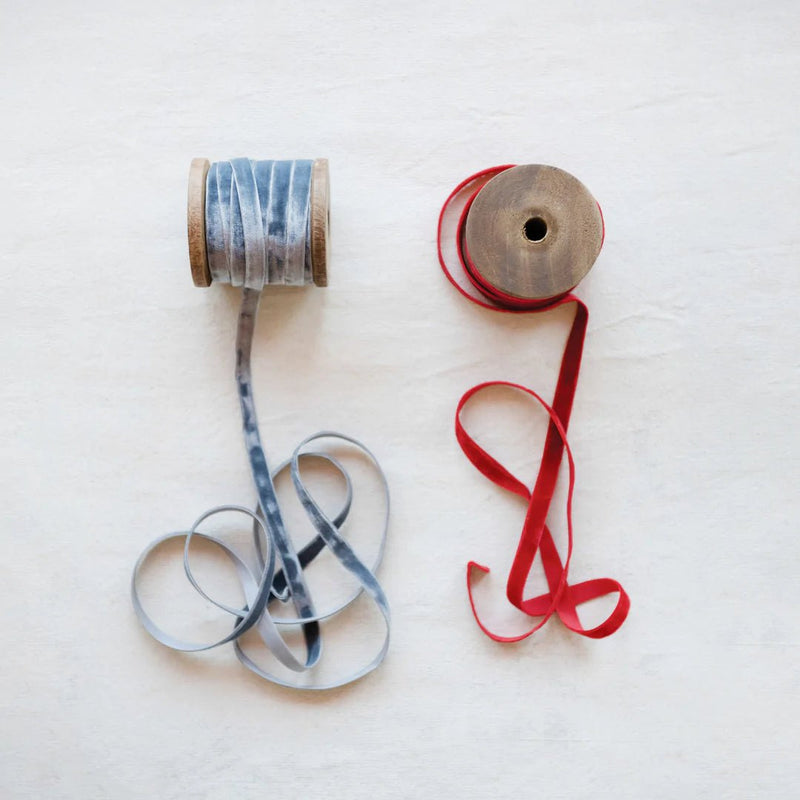 Velvet Ribbon On Wooden Spool - Lemon And Lavender Toronto