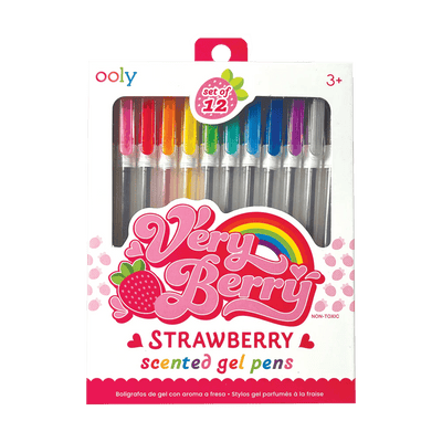 Very Berry Strawberry Scented Gel Pens - Set of 12 - Lemon And Lavender Toronto