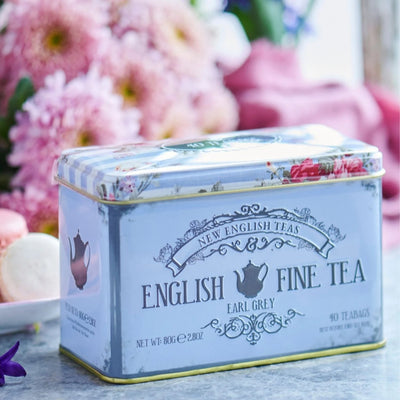 Vintage Floral Tea Caddy With 40 Earl Grey Teabags - Lemon And Lavender Toronto