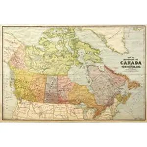 Vintage Map of Canada Postcard - Lemon And Lavender Toronto