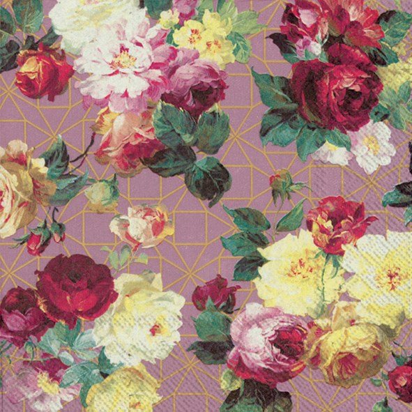 VINTAGE ROSE Luncheon Napkins - Lemon And Lavender Toronto