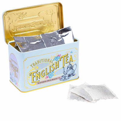Vintage Victorian Classic Tea Tin in Powder Blue with 40 Teabags - Decaf - Lemon And Lavender Toronto
