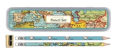 Vintage World Map Pencil Set - Lemon And Lavender Toronto