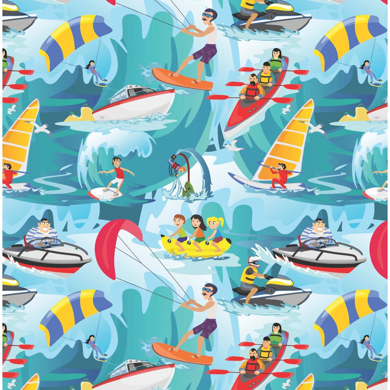 Water Sports Theme Gift Wrapping Paper - Lemon And Lavender Toronto