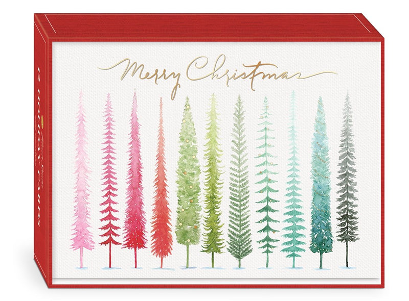 Watercolor Trees Boxed Holiday Cards - Set of 12 - Lemon And Lavender Toronto