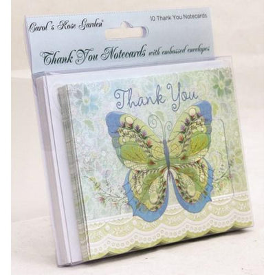 Whimsical Blue Butterfly - 10 pk Thank You Cards - Lemon And Lavender Toronto
