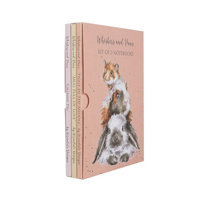 Whiskers and Paws Set of 3 Notebooks- Wrendale - Lemon And Lavender Toronto