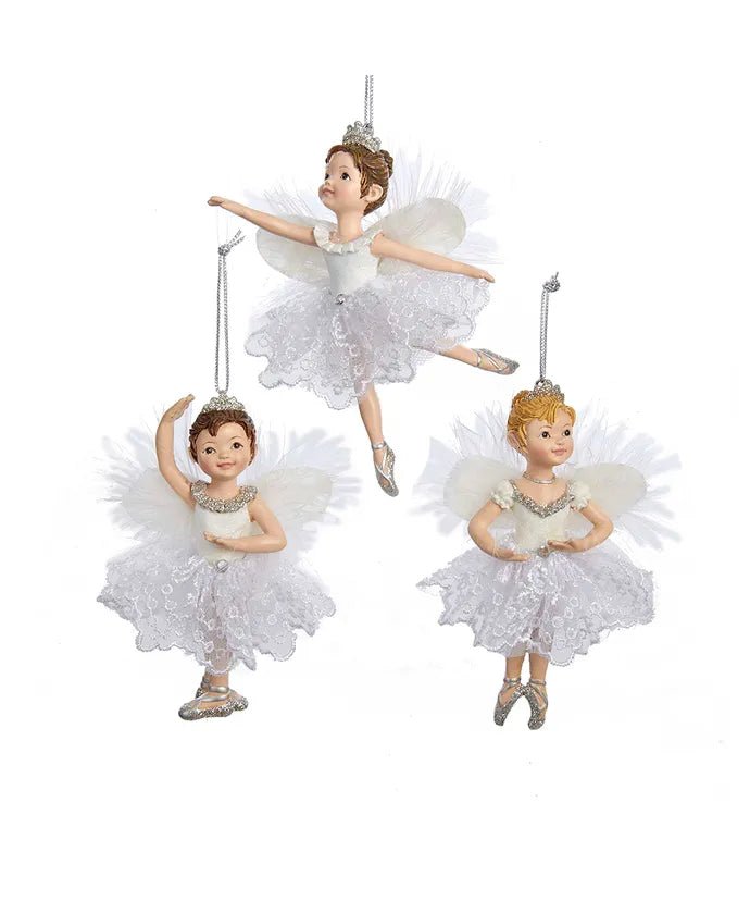 White and Silver Little Ballerina Ornament - Lemon And Lavender Toronto