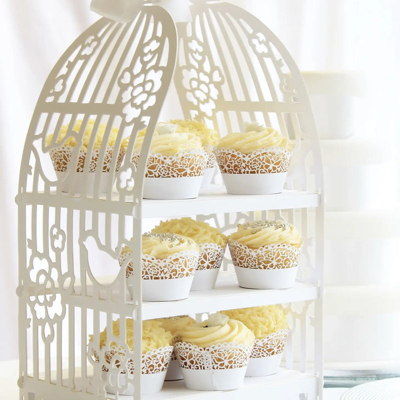 White Birdcage 3 Tier Cake Stand - Lemon And Lavender Toronto