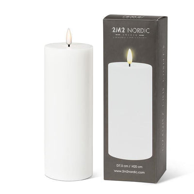 White LED Pillar Candle-White - Lemon And Lavender Toronto
