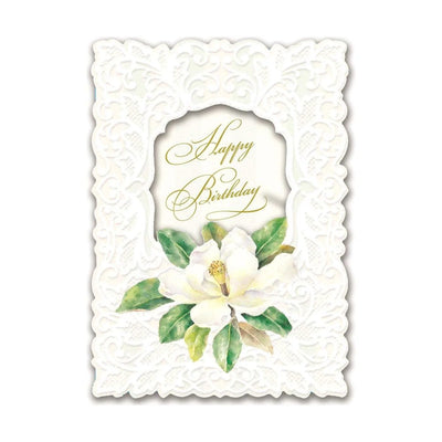 White Magnolia Happy Birthday Card - Lemon And Lavender Toronto