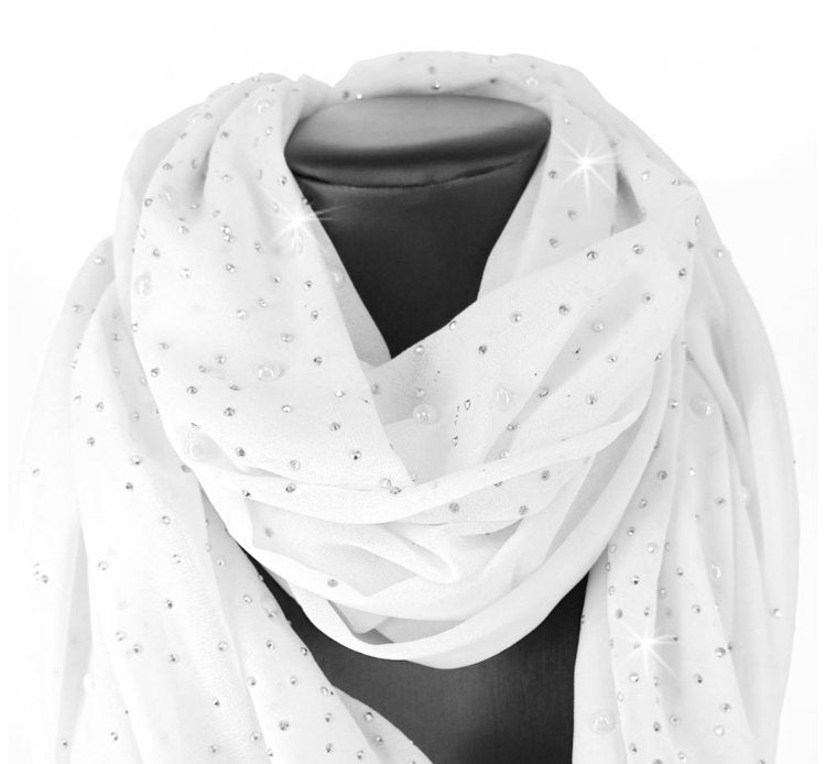 White Pearl Scarf - Jacqueline Kent - Lemon And Lavender Toronto