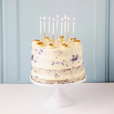 White & Silver Birthday Candles - Lemon And Lavender Toronto