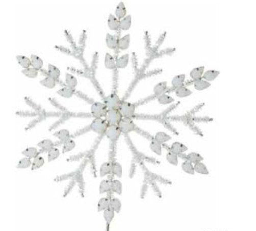 White & Silver Glass Bead Tree Topper - Lemon And Lavender Toronto