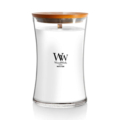 White Teak - Large Hourglass Woodwick Candle - Lemon And Lavender Toronto