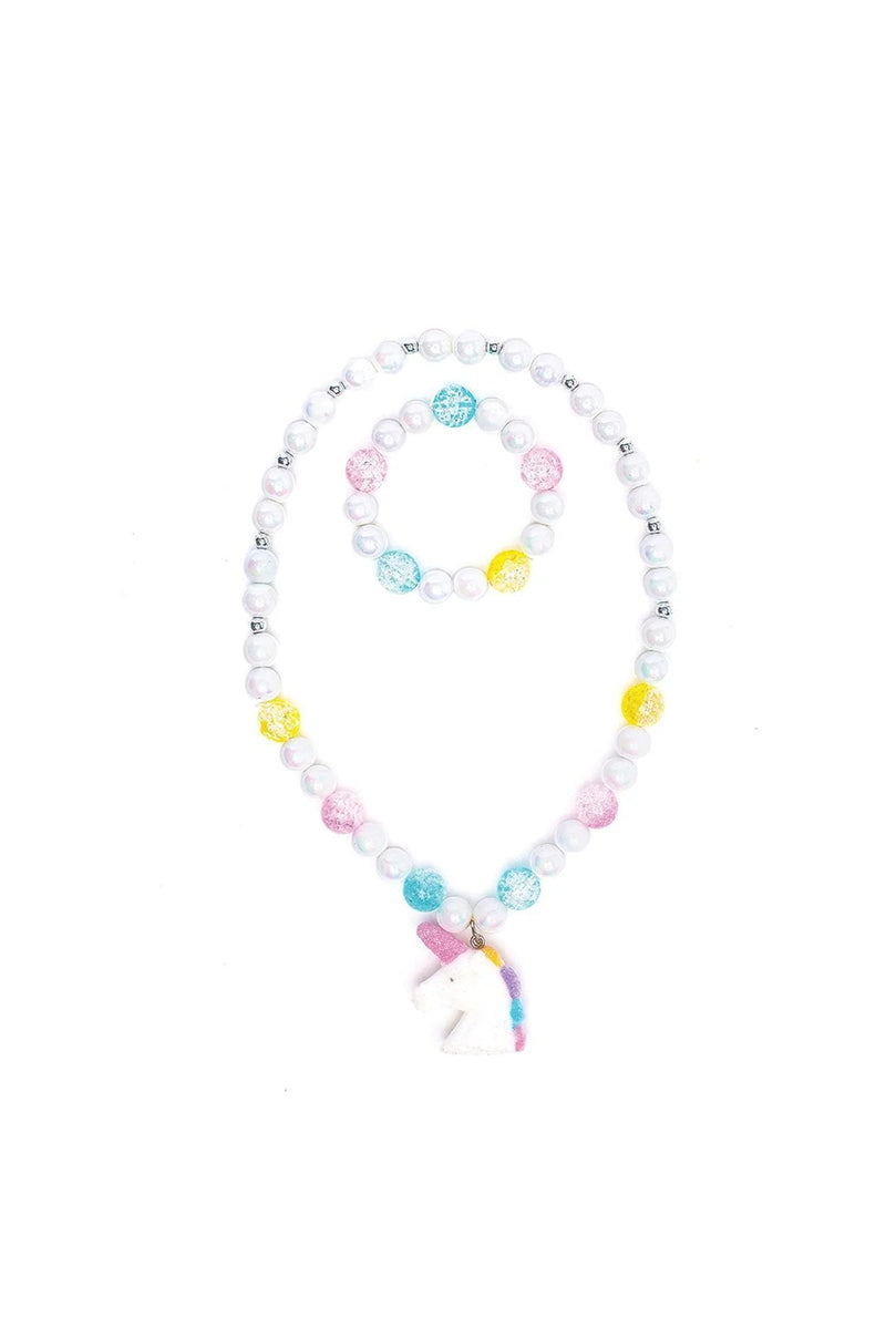 White Unicorn Necklace & Bracelet Set - Lemon And Lavender Toronto